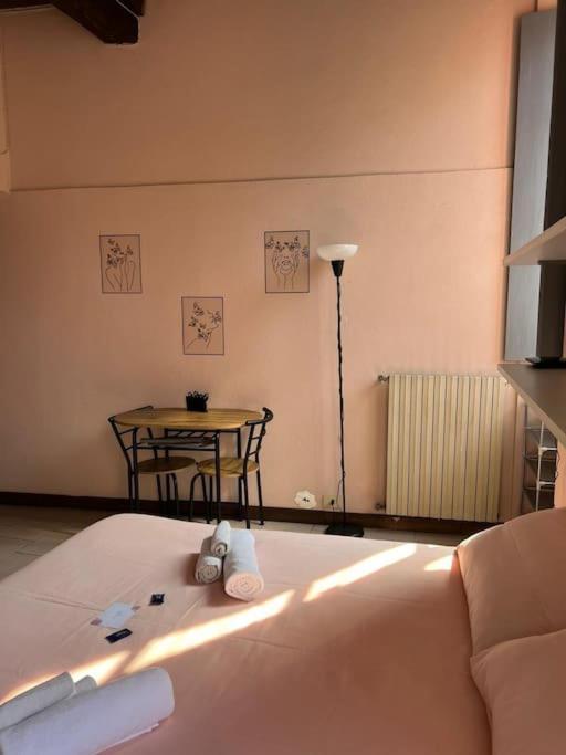Minimal Studio Con Travi A Vista Piacenza Bagian luar foto